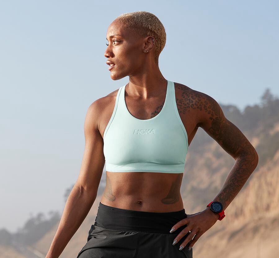 Hoka One One Womens Bra - Performance Sports - Blue - CQWJ93504